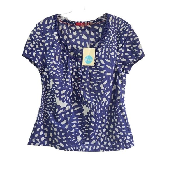 Boden Tops - Boden Purple Chrysanthemum Floral Cotton Light Weight Summer Blouse Top US 6